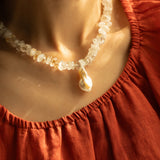 Rutilated Quartz & Baroque Pearl Necklace