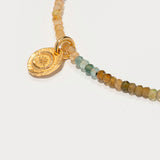 Tourmaline – Lotus Charm Necklace
