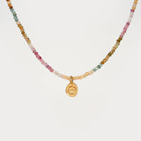 Tourmaline – Lotus Charm Necklace