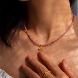 Inner Bloom – Pink Tourmaline & Gesang Flower Necklace