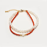 Tranquil Protection – Red Agate & Pearl Bracelet
