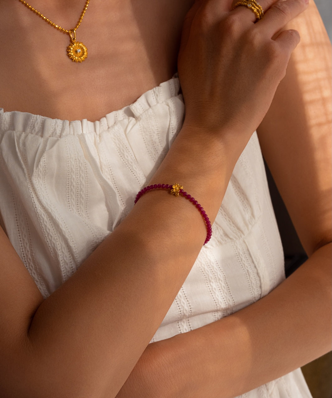 Inner Flame – Ruby & Lotus Bracelet
